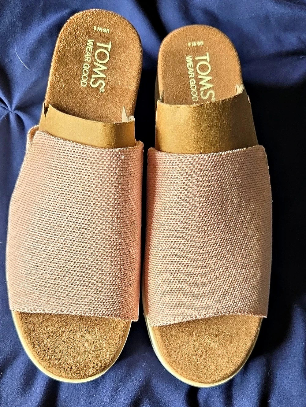 TOMS Diana Platform Wedge Sandal Pink & Tan